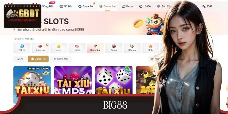 BIG88 hoạt động hợp pháp, sở hữu giao diện đánh bài hiện đại