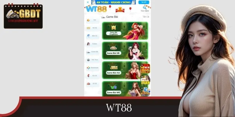 WT88 sở hữu giao diện hiện đại, giấy phép quốc tế và sảnh bài đa dạng